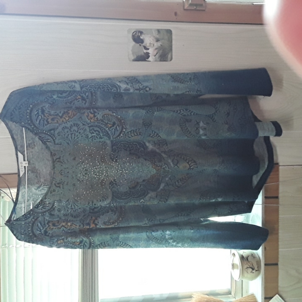 Soft blue glittery top